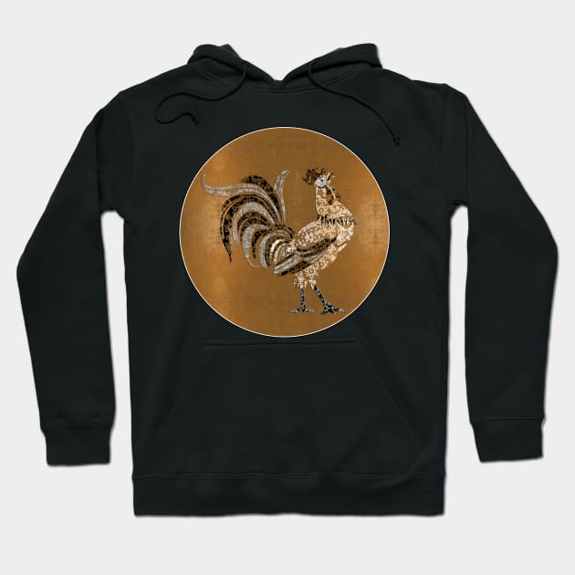 Le Coq Gaulois (The Gallic Rooster) Gold Leaf Hoodie by Diego-t